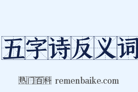 五字诗反义词是什么意思的图片